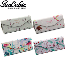 No MOQ Customized Glasses Sunglasses Leather Folding Cases Box PU Folding Triangle 160*70*65mm Hard Case Sunglasses case Packing