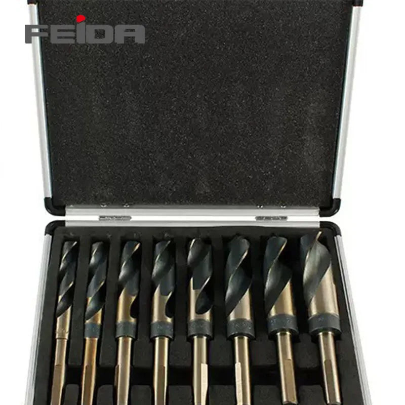 FEIDA 8pcs Inch Equal Handle Twist Drill Bit Set for Metal Drilling Black Oxide Finish 3-Year Warranty ODM/OEM Customized