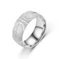 YK New Style Personalized Men's Stainless Steel Jewelry Basketball Ring Sports Ring Stainless Steel Frosted Trendy Men's Ring