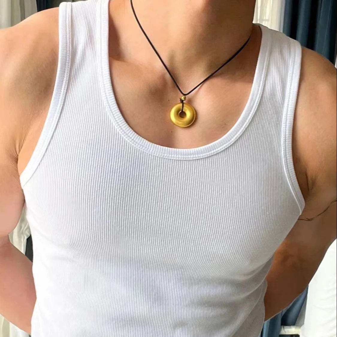Men's Classic Lightweight Ribbed Tank Ribbed A-Shirt Performance Sleeveless Casual Classic T Shirts