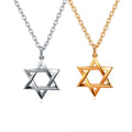 Gold Traditional Jewish Six Pointed Star of David Magen David Hexagram Pendant Necklace Guadalupe Hamsa Hand Pendant Necklace
