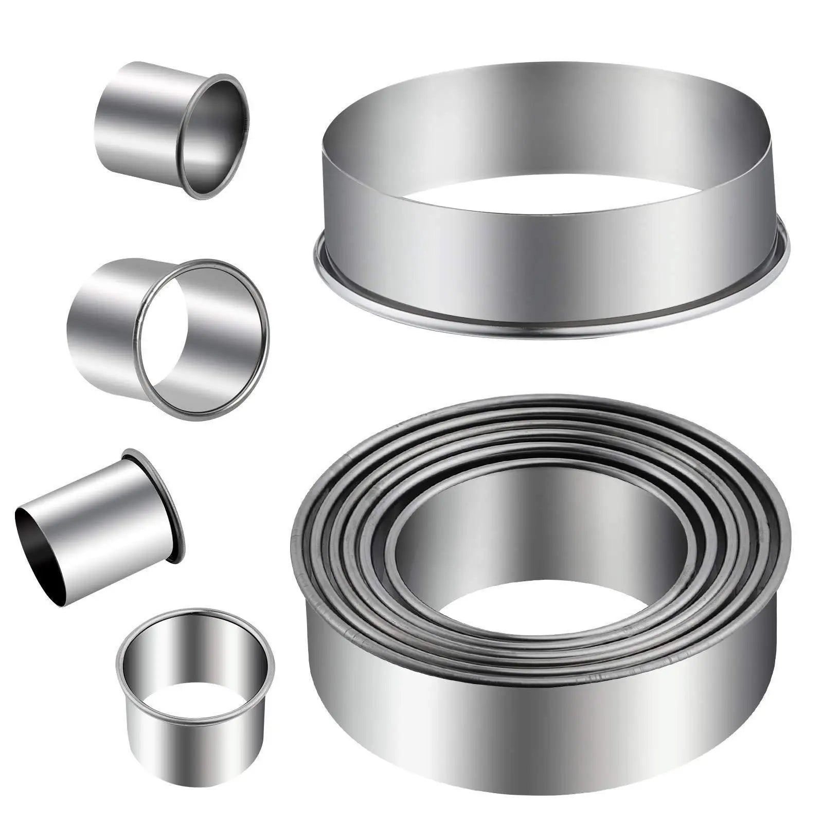 12-Piece Commercial Stainless Steel Dumpling Wrapper Maker Mat Type Baking Pastry Tools Includes Biscuit Mold Pressing Tools