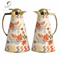 QIAN HU Light Luxury Eco-friendly 1000ML Hot Portable Vacuum Flask Ceramic Body Glass Liner Coffee Thermos Two-Piece Tea Pot Set