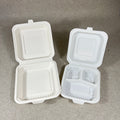 8inch 9inch Square 3 Compartments White Cornstarch Biodegradable 100% Compostable Hot/Cold Lunch Box Lid Plastic Food Containers