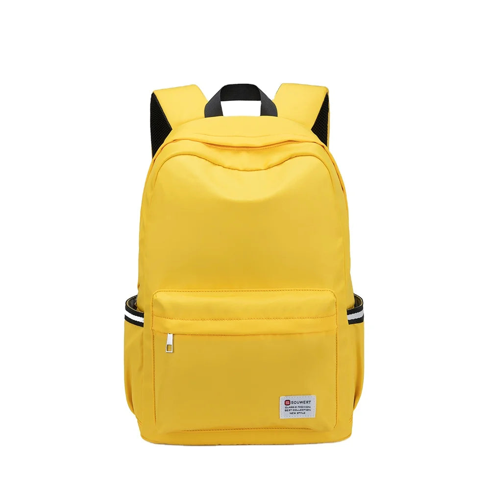 Wholesale Cheap Young Yellow Casual Outdoor Travel Briefcase Polyester Shoulder Back Pack Bags School Bags College Backpacks