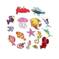 Cute Embroidered Iron on Sea Animal Patch Wholesale Patches Fish Crab Jellyfish Seahorse Seastar Lobster Patches