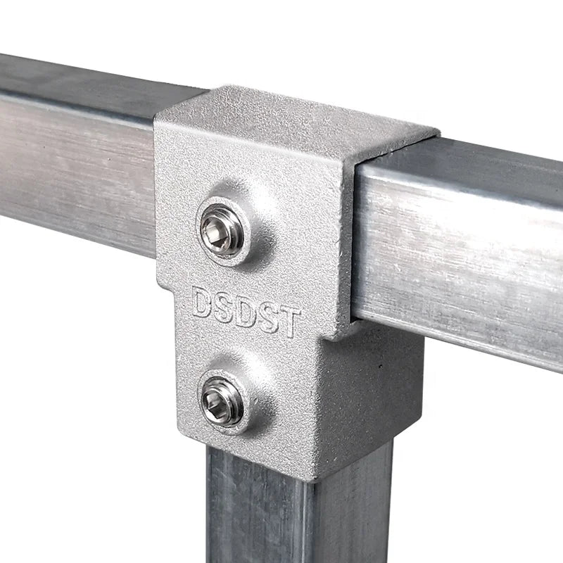 Aluminum Alloy Tee Quick Connectors Guardrail Cast Aluminum Structural Fittings Handrail Pipe Clamps