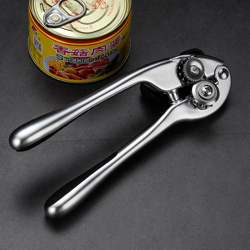 Multi-Function Heavy Duty Zinc Alloy Manual Can Opener Safety Kitchen Utensil for Opening Thicker Cans
