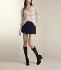Best Selling 2025 Linen Women Striped Hoodie Long Sleeves Casual Thin Sun Protection Cover-Up Spring Knitted Pullover