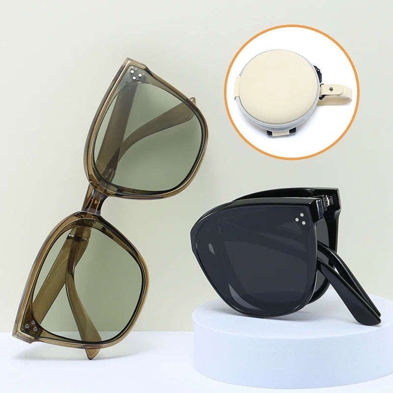 Women's Fashion UV400 Folding Sunglasses with PC Frame Newest Sun Glasses Foldable