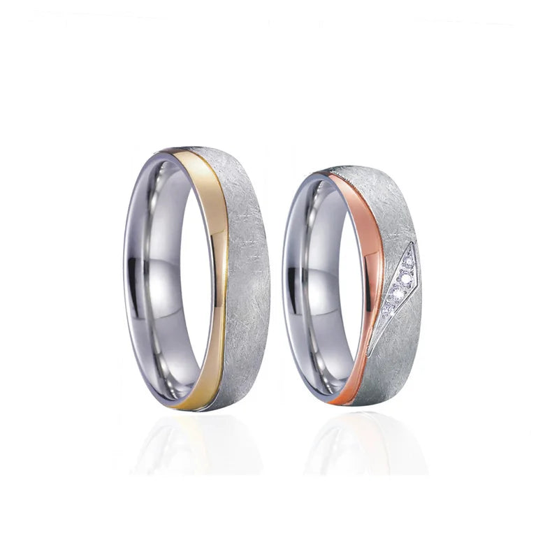 White Gold Titanium Jewelry Couple Wedding Rings Ehering Anel Bague Anillos Ringar Snubni Prsteny Trouwringen Anelli Jegygyuru