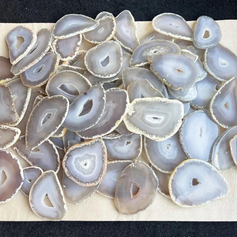 Wholesale Agate Slice Wind Chimes Ornaments Decor Agate Slices Slab for Window Home Garden