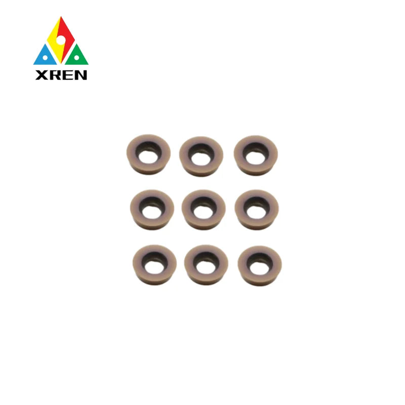 CNC Milling Machine Inserts RPMW0802MO Flat Nose Balzers Coated HRA88-HAR93 Hardness Soft Alloy Steel 45# 718 P20 Turning Tool