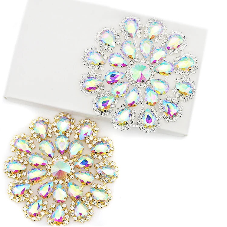 Flatback Crystal Iridescent Patch Sew-On Hotfix Embellishments Loose Rhinestones for Dress Hotfix Crystal Iridescent Patch Dress