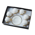 Elegant Gold Edge Fine European Turkish Arabic Vintage Ceramic Porcelain Coffee Tea Cup and Saucer Set