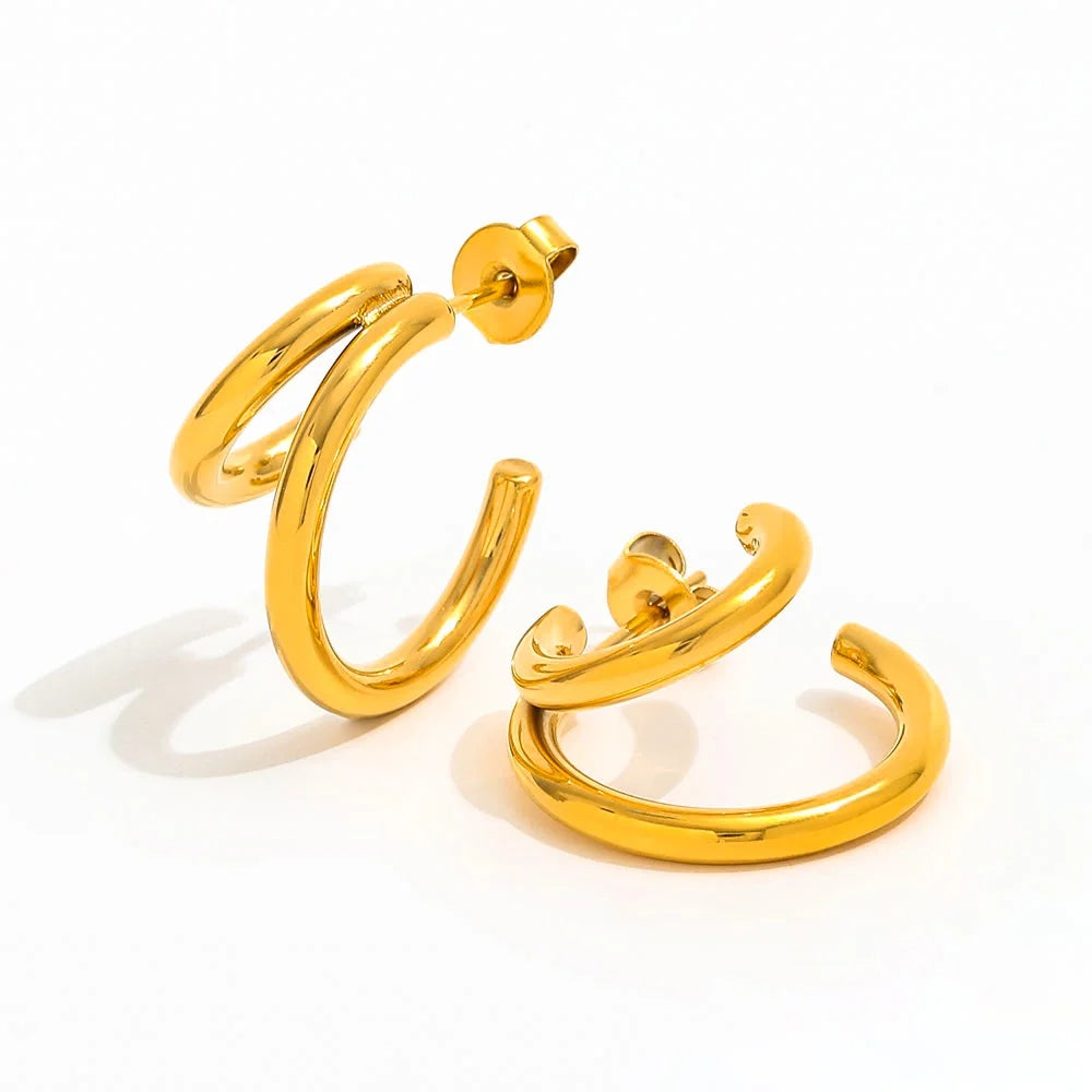 JOOLIM  High End 18K Gold Plated Trendy Stainless Steel Earrings Wholesale Jewelry  Tarnish Free