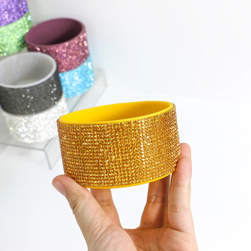 Silicone Manufacturer Wholesale Shinny Rhinestones Silicone Boot Sleeves Protective Sleeve for Bottle Silicone Boot