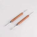 Coffee Decoration Double Head Rosewood Handle Stainless DIY Milk Foam Needle Coffee Latte Art Pen