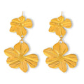 Fashionable Vintage Textured Flower Stainless Steel 18K Gold Plated Earrings