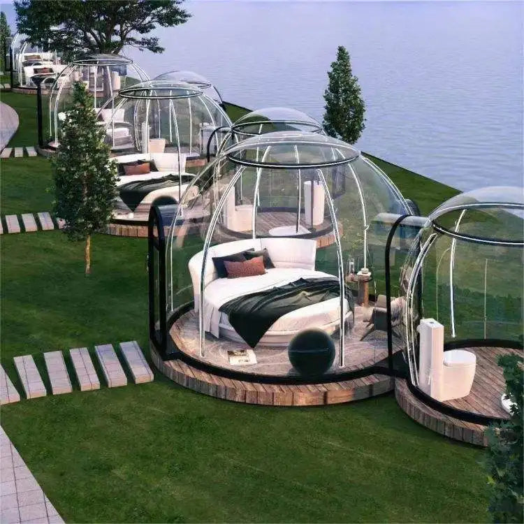 Outdoor Romantic Luxury PC Glamping  Polycarbonate Moulding Clear Dome Tent for 2-30 People Small Event