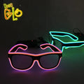 Bicolor Sound Sensor EL Wire Square Sunglasses Glow in Dark Party Supplies Festival Event & Promotional Gifts Light-Up Glasses