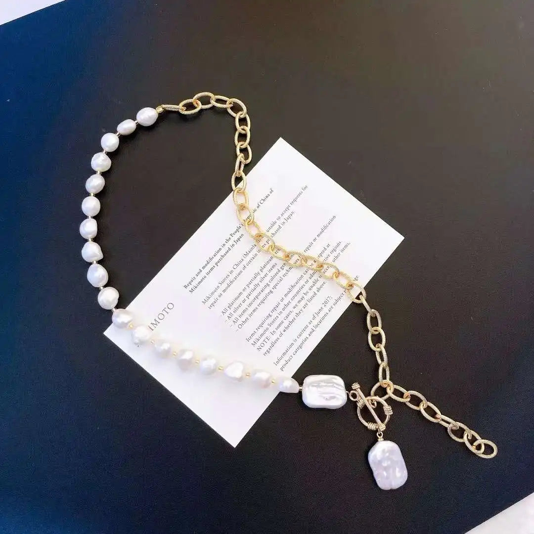 Fashionable Baroque Alien Style Freshwater Pearl Necklace Natural Block-Special Offer in Fashionable Jewelry