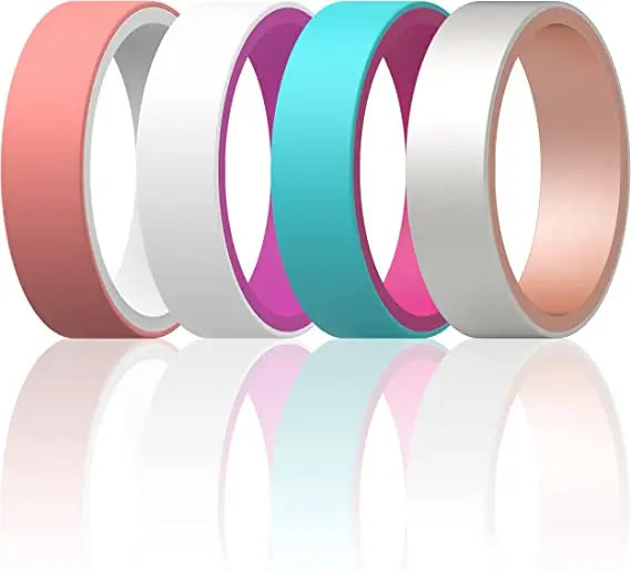 Comfortable Silicone Wedding Rings Customize Reversible Silicone Band Rings for Male and Female