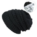 Custom Winter Ski Slouchy Hat Knitted Warm Satin Lining Beanie Hat for Women