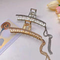 2022 Elegant Shiny Diamond Metal Hair Claws Luxury Full Rhinestone Long Tassel Hair Claw Headwear for Women