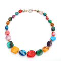 Wholesale Handmade Natural Stone Necklace Color Agate with Irregular Onyx Colorful Beads Chain Unique Style
