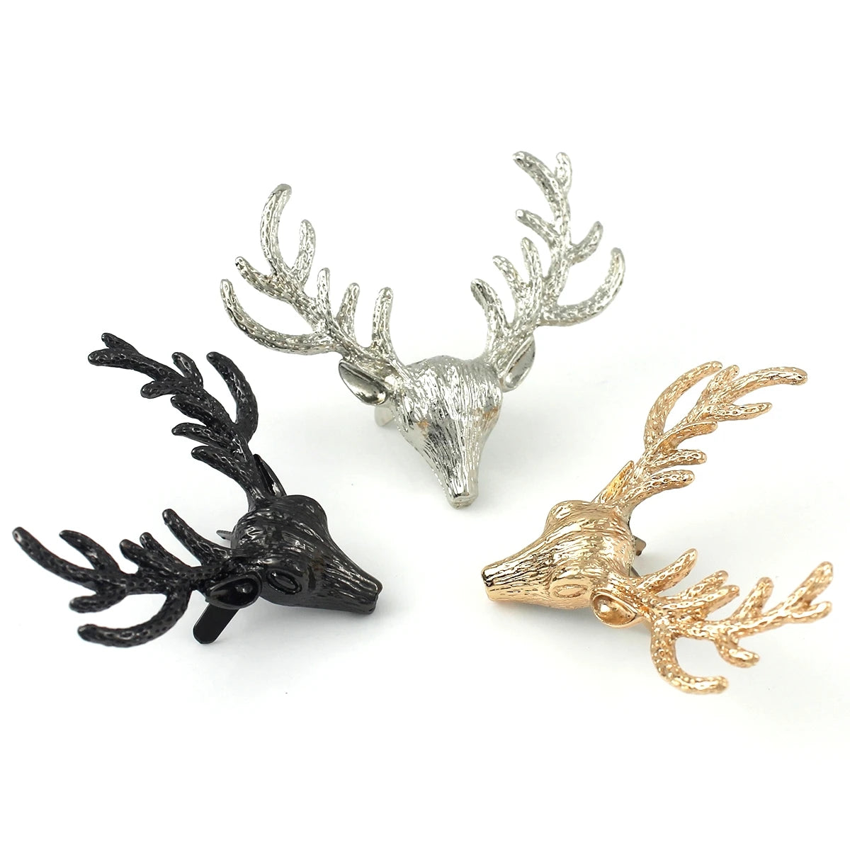 Cloxy DIY Metal Bag Making Accessories Deer Shape Decorative Clasp Buckle for Handbag Purse Deer Conchos for Leather Craft