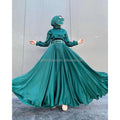 Hot Sell Middle East Saudi Arabia Satin Abaya Dress Women Muslim Dress Wholesale Fashion Satin Evening Dress Islamic Clothing
