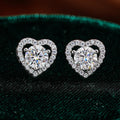 Gra Certified 5mm Moissanite 18k White Gold Plated 925 Sterling Silver Heart Stud Earrings Destiny Jewelry for Women