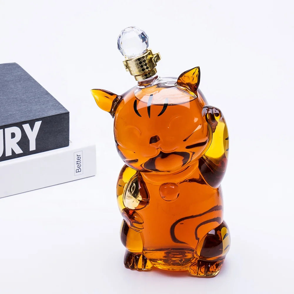 Whiskey Glasses Whiskey 1000ml Plutus Cat Decanter Set with Gift Box
