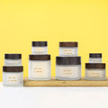 Wood Grain Print Frosted Glass Cream Jars 5g 10g 15g 30g 50g 100g round Glass Body for Skin Care Cream Lotion Cosmetics