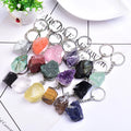 Agate Quartz Big Crystal Keychains Natural Raw Amethyst Gemstone Keychain Reiki Healing Crystal Stone Pendant Keyrings