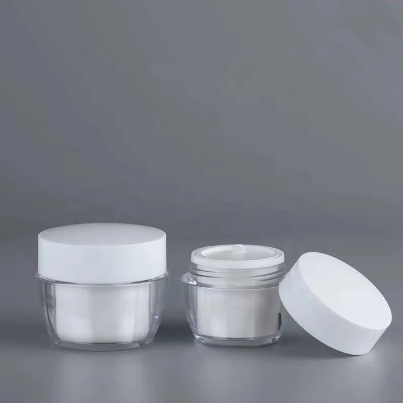 Wholesale High Quality Thickened 30g/50g Transparent PET Cosmetic Double-Layer Plastic Bottles for Face Cream False Eyelashes