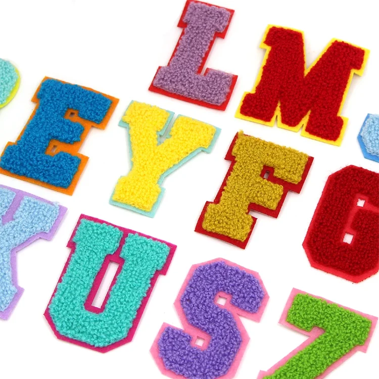 New Trend Sewing on Back Chenille Letter Custom Patches High Quality