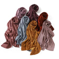 2024 Summer Muna Textured Satin Silk Crinkle Shawl 15 Colors Fashion Scarf Hijab for Islamic Women Shiny Headwraps by New Year