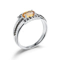 W0330 Abiding Natural Citrine Gemstone Rings 925 Sterling Silver Antique Style Engagement Ring for Women Fine Jewelry