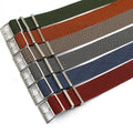 316L Stainless Steel Buckle 2 Tones Nylon Material Single Pass Adjustable Watch Strap Perlon Watch Band 18mm 20mm 22mm Bracelet