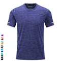 Quick Dry Summer Men's T-Shirts Round Collar Breathable Moisture Wicking Fabric Jogging Fitness Pullover Reflective Shirt