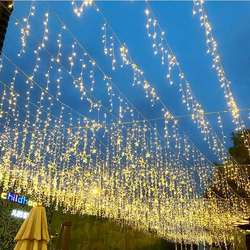 Q242 Outdoor Waterproof Strip Light Ceiling Decorative Light String Outdoor Star Wedding Mall Garden Decorative Light String