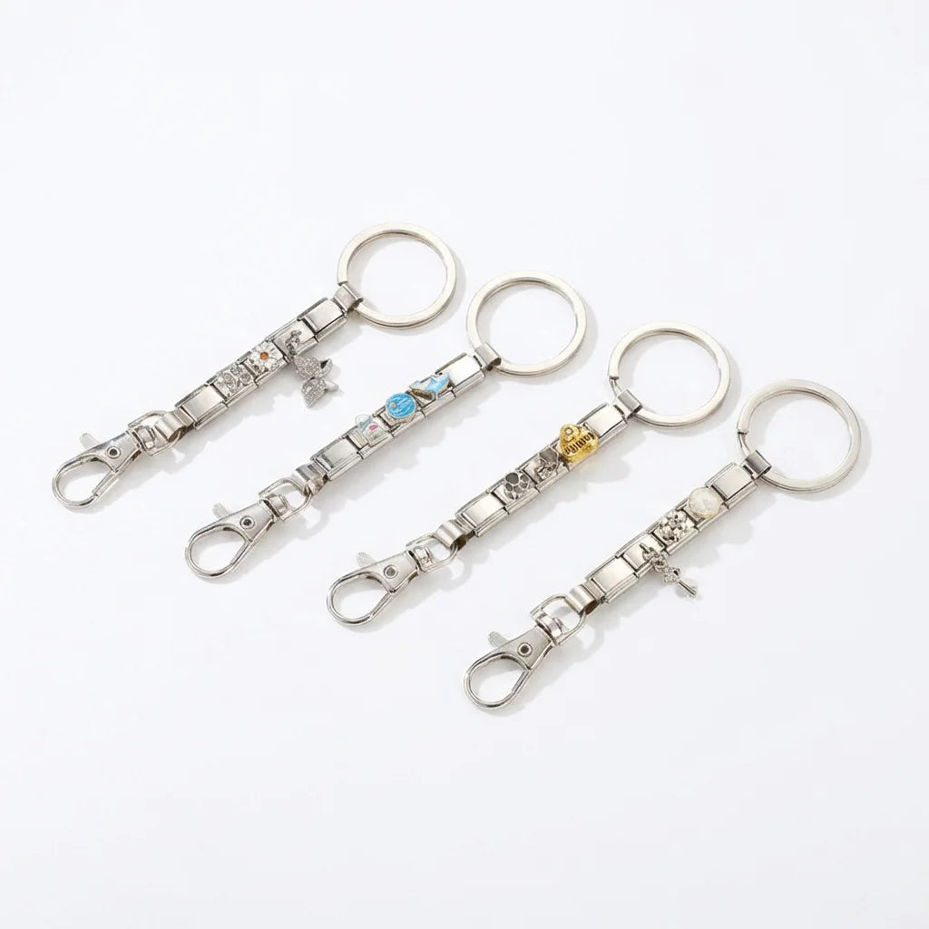 Italian Charms Bracelet Stainless Steel Custom DIY Keychain Italian Charm Bracelet