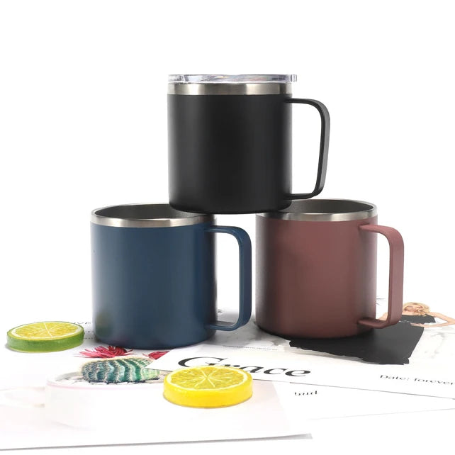 14 oz Stainless Steel Customized Coffee Mug with Vacuum Insulation Eco-Friendly BPA-Free Lid