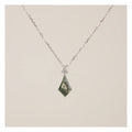 High-Grade Bulk 925 Sterling Silver Luxury Moss Agate Necklace Trendy Natural Gemstone Water Drop Jewelry for Women's Wedding