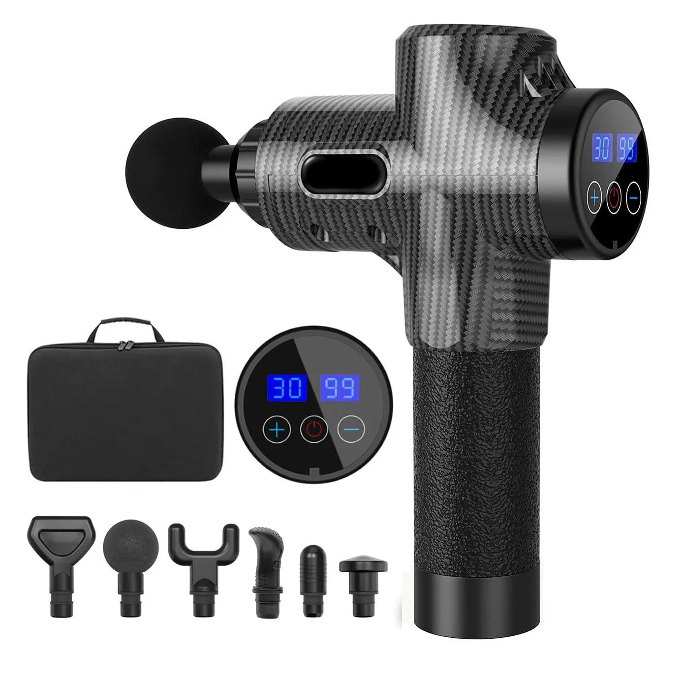 Pro Massage Gun Handheld Wireless 30 Speed 12 Mm Whole Body Massager Deep Tissue Vibration Muscle Massage Gun With 6 Head