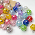 16mm Transparent Colored Acrylic Crystal Beads Round Crackle Beads Charms for Jewelry Making Bracelets Earring Necklace