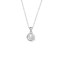 Hot Selling 925 Sterling Silver Round Simple Cute Bow Pendant Women's Necklace Jewelry