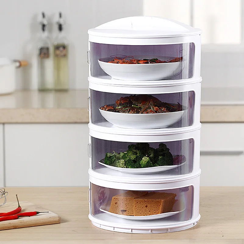 Plastic Insulation Food Cover Portable Multi Layer Leftover protection Cover Stackable Dustproof Vegetable Cover